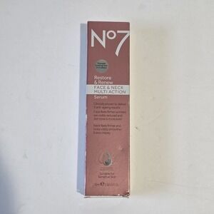 No7 Restore Renew Multi-Action Face and Neck Serum 1.69 oz New Sealed